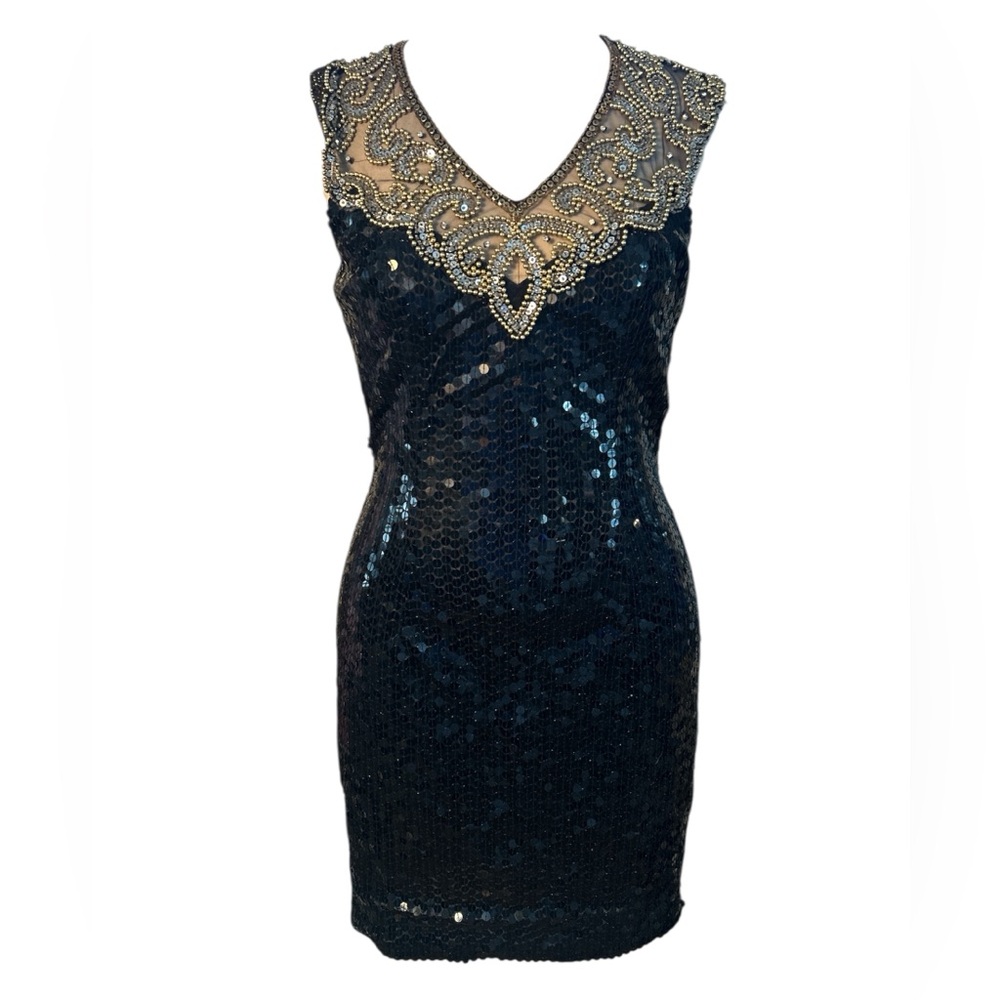 Vintage Niteline sequin beaded cocktail dress size 8